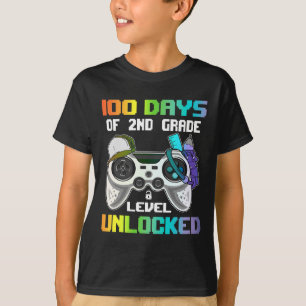 Days Of 2nd Grade Level Unlocked Gamer Video Games T-Shirt