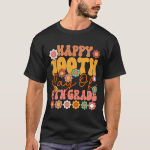 Days Of 4th Grade Cute Groovy Teacher Kids Girls B T-Shirt