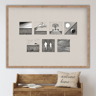 Days of Creation, Genesis Art, Bible Poster, Chris Poster