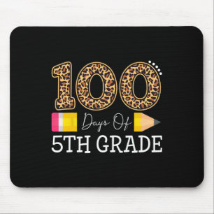 Days Of Fifth Grade Leopard Happy 100th Day Of Sch Mouse Pad