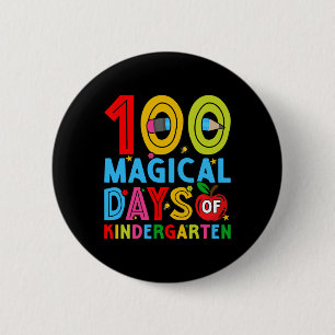 Days Of Kindergarten Happy 100th Day Of School  6 Cm Round Badge