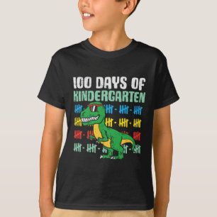 Days Of Kindergarten Trex Dinosaur 100th Day Schoo T-Shirt