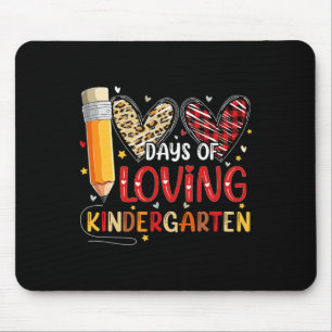 Days Of Loving Kindergarten Heart 100th Day Of Sch Mouse Pad