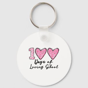 Days Of Loving School 100th Day Of School For Kids Key Ring