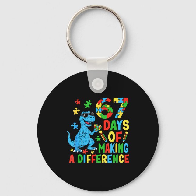 Days Of Making A Difference Dinosaur Autism Teache Key Ring (Front)