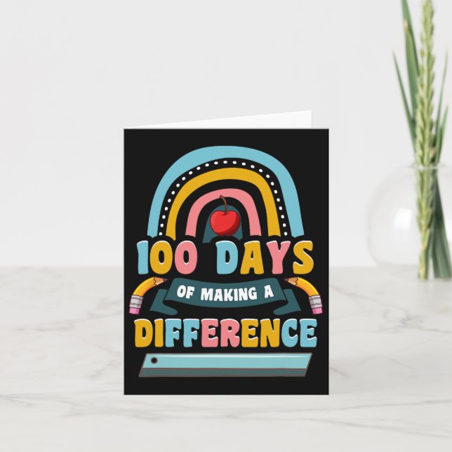 Days Of Making A Difference Rainbow Kids Teacher S Card (Front)