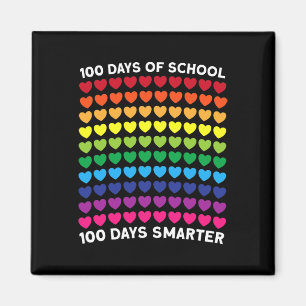 Days Of School 100 Days Smarter Heart Love Boy Gir Magnet