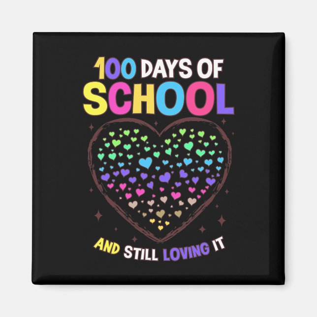 Days Of School 100th Day Of School Teacher Student Magnet (Front)