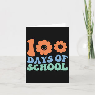 Days Of School 70s Retro Groovy Teacher Student  Card