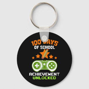 Days Of School Achievement Unlocked Video Gamer  Key Ring