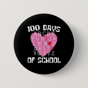 Days Of School Alphabet 100th Day Teacher Student 6 Cm Round Badge