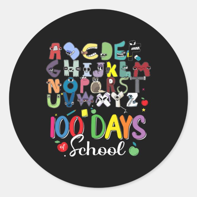 Days Of School Alphabet Lore Abc's School Costume  Classic Round Sticker (Front)
