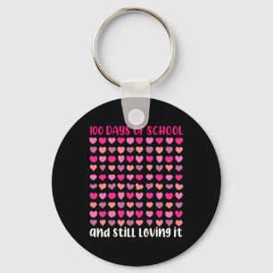 Days Of School And Still Loving It Hearts Girls Key Ring