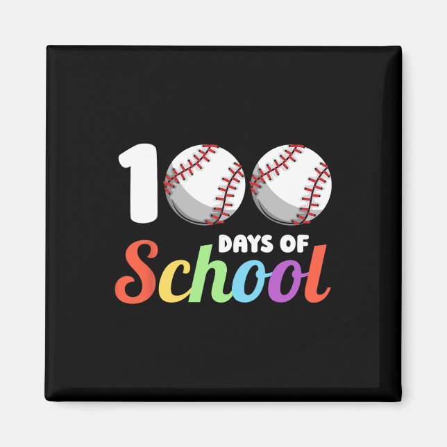 Days Of School Baseball 100th Day Students Boys Gi Magnet (Front)