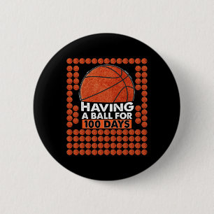 Days Of School Basketball 100th Day Balls For Boys 6 Cm Round Badge