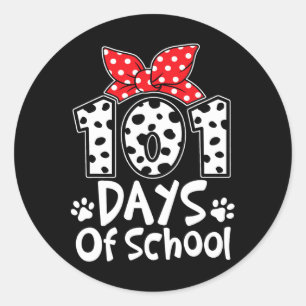 Days Of School Cute Dog Happy 100th Day Students K Classic Round Sticker