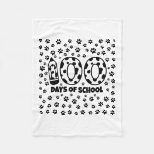 Days Of School Dalmatian 100th Day Of School Dog P Fleece Blanket