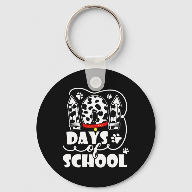 Days Of School Dalmatian Dog 100 Days Smarter Boys Key Ring (Front)