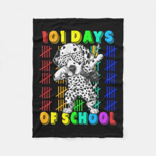 Days Of School Dalmatian Dog 100 Days Smarter Teac Fleece Blanket