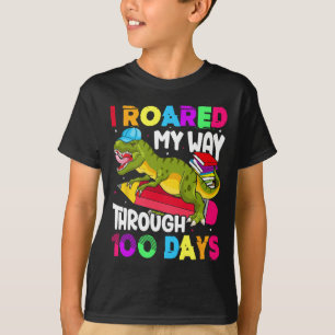 Days Of School Dinosaur-roared Teacher Student  T-Shirt