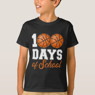 Days Of School For 100th Day Basketball Student Te T-Shirt