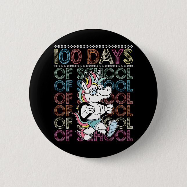 Days Of School Happy 100th Day  6 Cm Round Badge (Front)