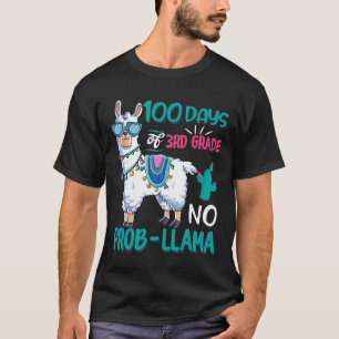 Days Of School No Probllama Llama 3rd Grade Teache T-Shirt