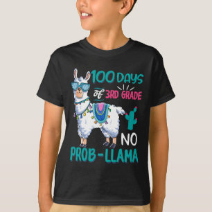 Days Of School No Probllama Llama 3rd Grade Teache T-Shirt