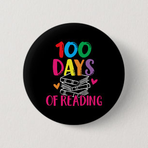 Days Of School Reading English Teacher Books Stack 6 Cm Round Badge