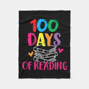 Days Of School Reading English Teacher Books Stack Fleece Blanket