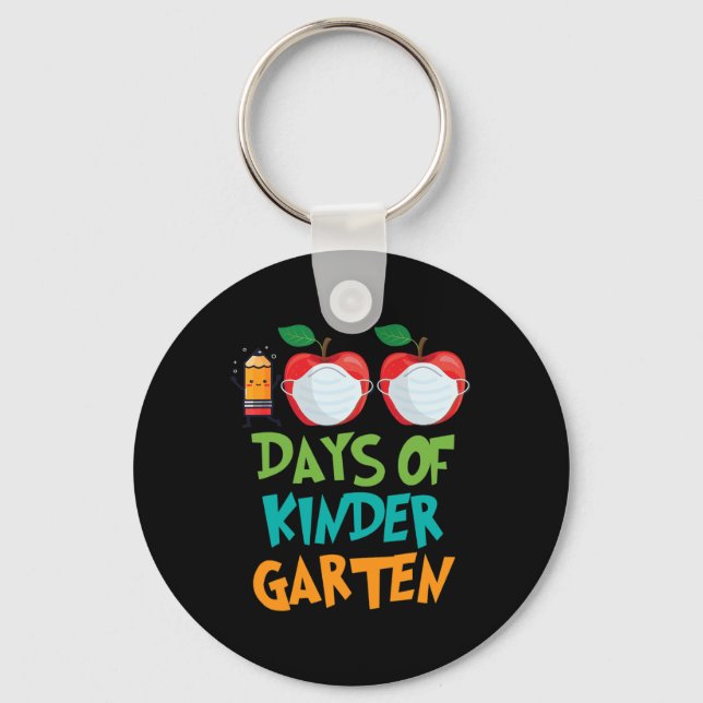 Days Of School Remote Virtual Teacher Student  Key Ring (Front)