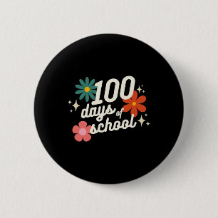 Days Of School Retro Teacher Student Kindergarten 6 Cm Round Badge