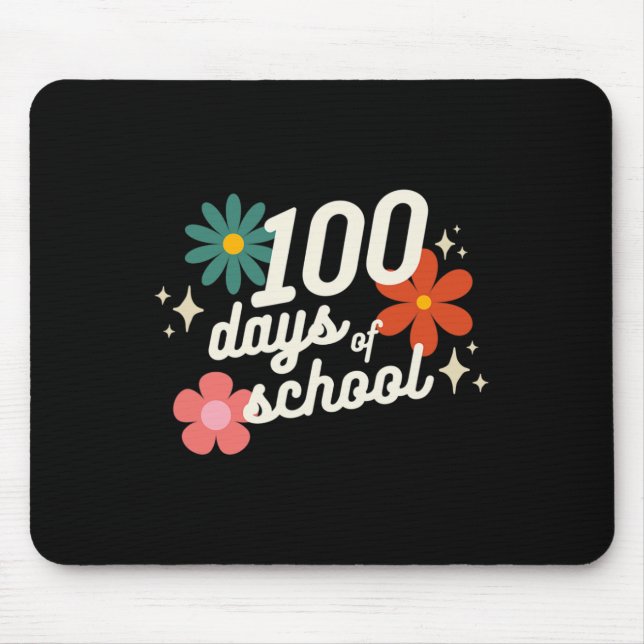 Days Of School Retro Teacher Student Kindergarten  Mouse Pad (Front)