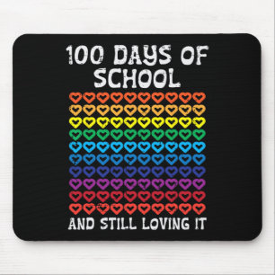 Days Of School Still Loving It Hearts 100th Teache Mouse Pad