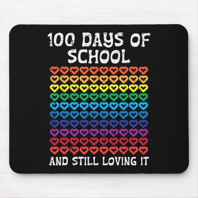 Days Of School Still Loving It Hearts 100th Teache Mouse Pad (Front)