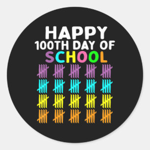 Days Of School Student Teacher Men Women Kids Teen Classic Round Sticker