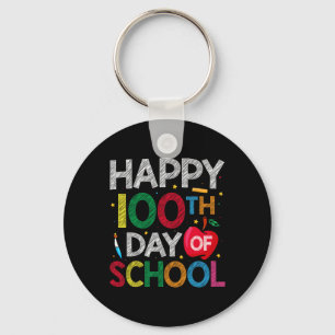 Days Of School Teacher And Kids Happy 100th Day No Key Ring