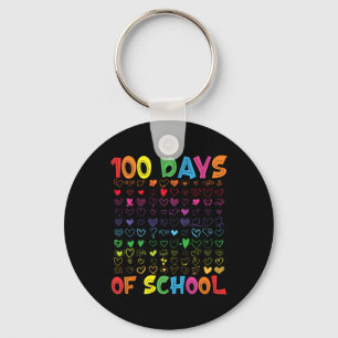 Days Of School Teacher Kids Student Boy Girl 100 H Key Ring