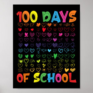 Days Of School Teacher Kids Student Boy Girl 100 H Poster