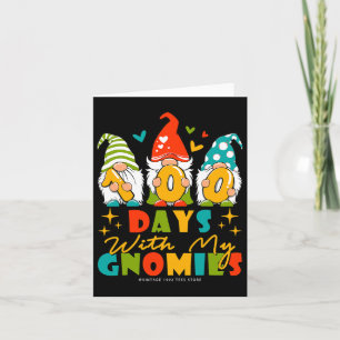 Days Of School Teachers Kids 100 Days With My Gnom Card