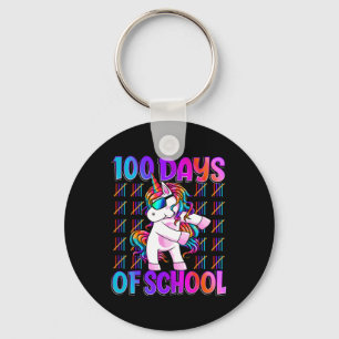 Days Of School Unicorn 100 Days Smarter 100th Day  Key Ring