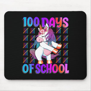 Days Of School Unicorn 100 Days Smarter 100th Day  Mouse Pad