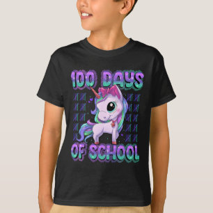 Days Of School Unicorn 100 Days Smarter 100th Day T-Shirt
