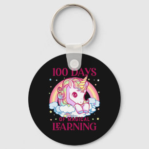 Days Of School Unicorn Girls Teacher 100th Day Of  Key Ring