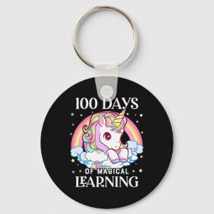 Days Of School Unicorn Girls Teacher 100th Day Of  Key Ring