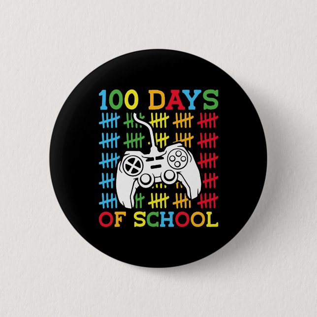 Days Of School Video Games Controller Gaming Kids  6 Cm Round Badge (Front)