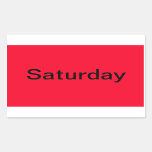 Days of the Week Colour Coded Calendar Visual Rectangular Sticker