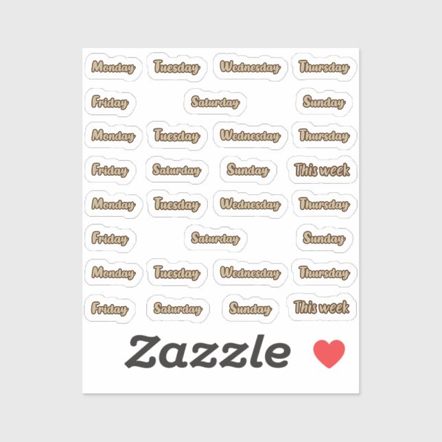 Days of the week cursive (Sheet)