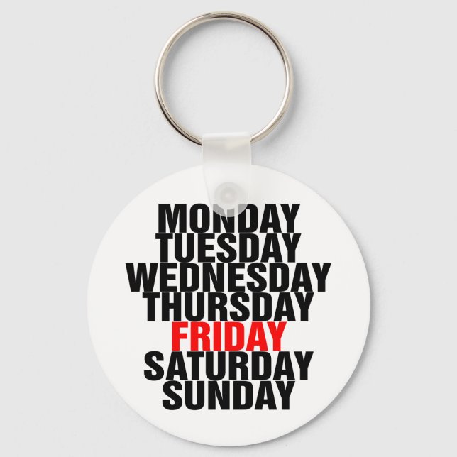 Days of the Week Key Ring (Front)