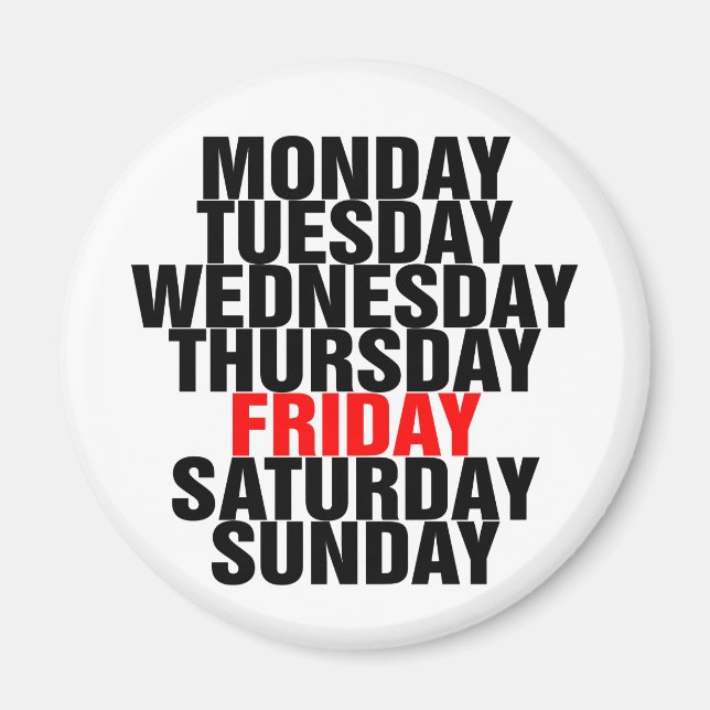 Days of the Week Magnet (Front)